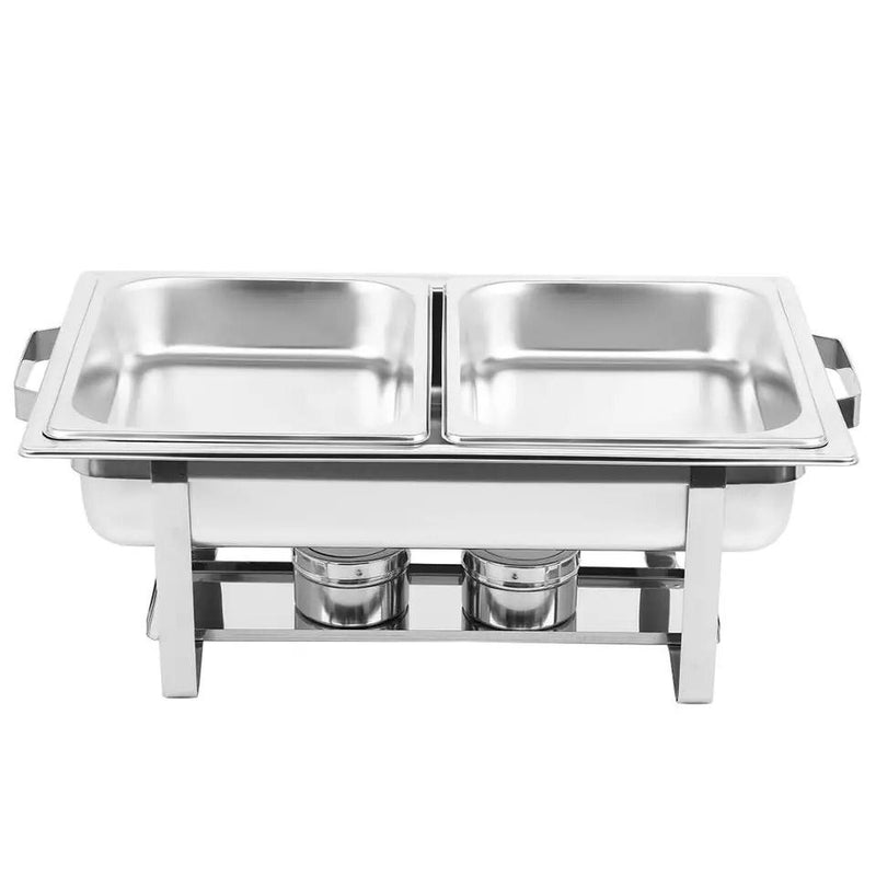 Chafing Dish - Chauffe-Plats avec Bac à Eau Couvercle 2 Supports Combustible en Acier Inoxydable - Boum market