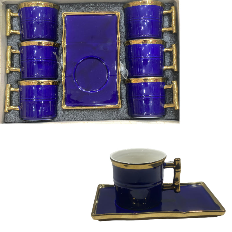 Ensemble tasse et sous tasse en porcelaine 12 pièces