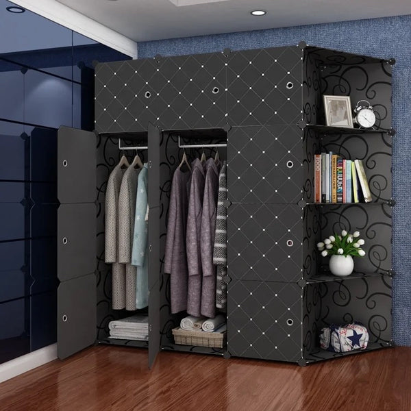 Armoire 3 battants en plastique plus 4 étagère - Boummarket