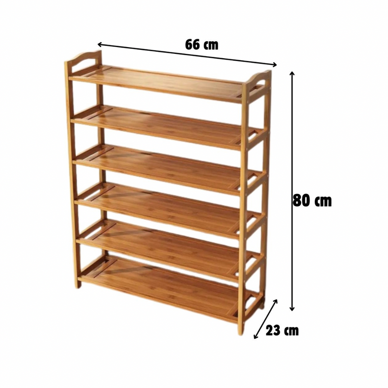 Étagère de rangement en bois 5 niveaux 66x23x80cm - Boummarket