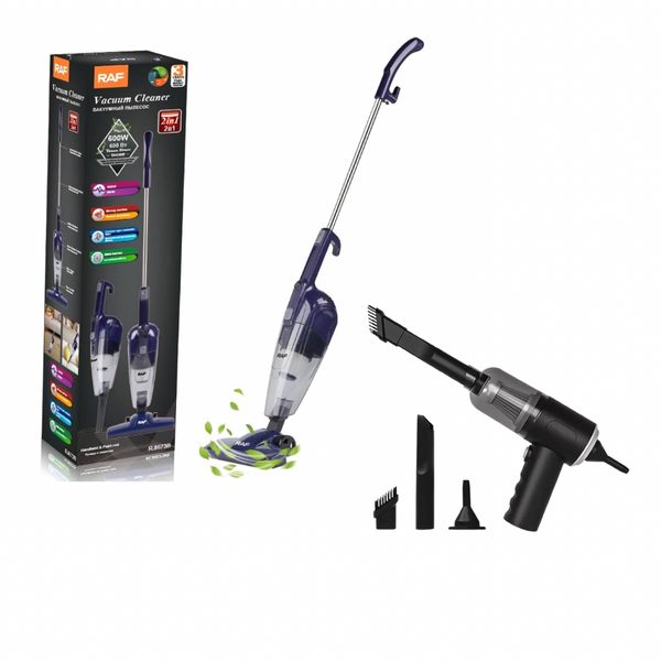 Pack d’un grand aspirateur 2 en 1et un mini aspirateur 3 en 1