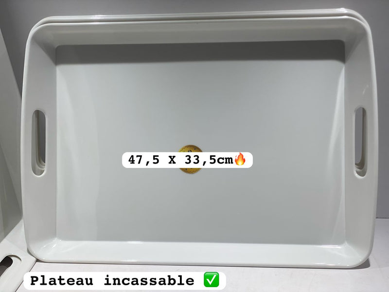 Plateau mélanine incassable