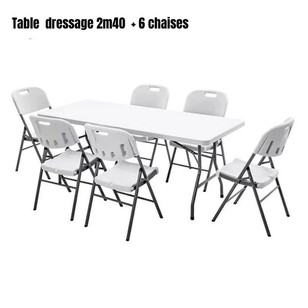 Table dressage 2m40 + 6 chaises