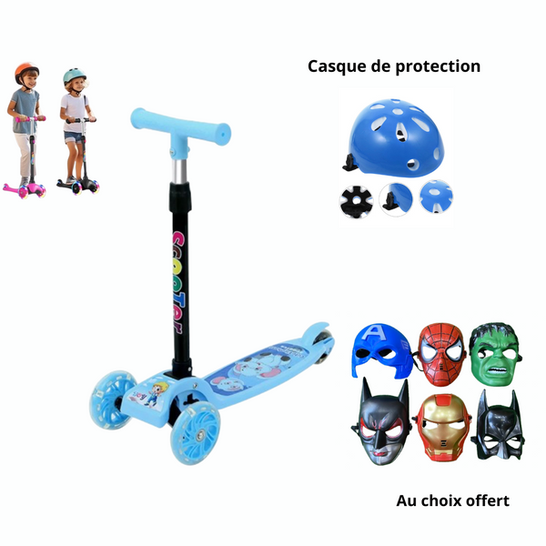 Pack trotinette enfants 1 à 6 ans + masque offert