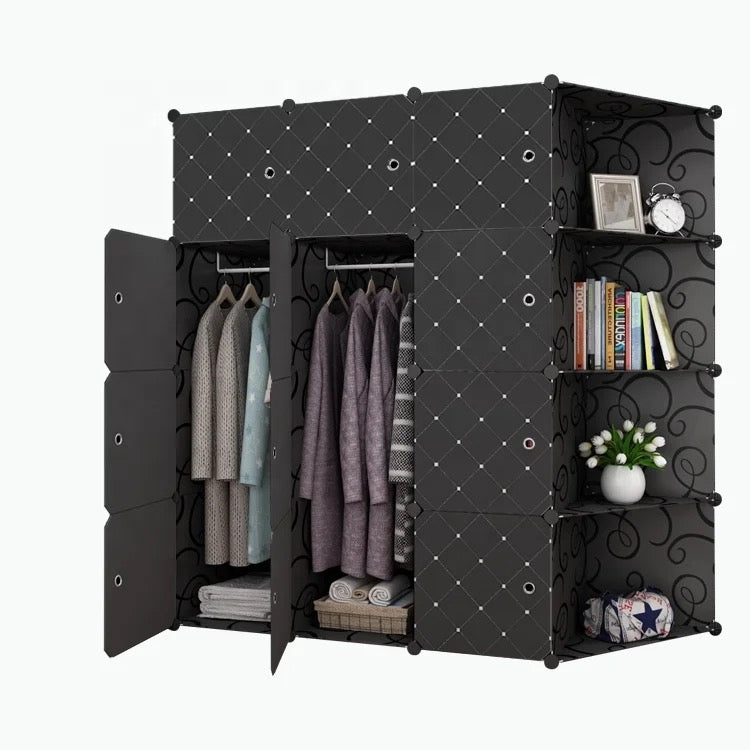 Armoire 3 battants en plastique plus 4 étagère - Boummarket