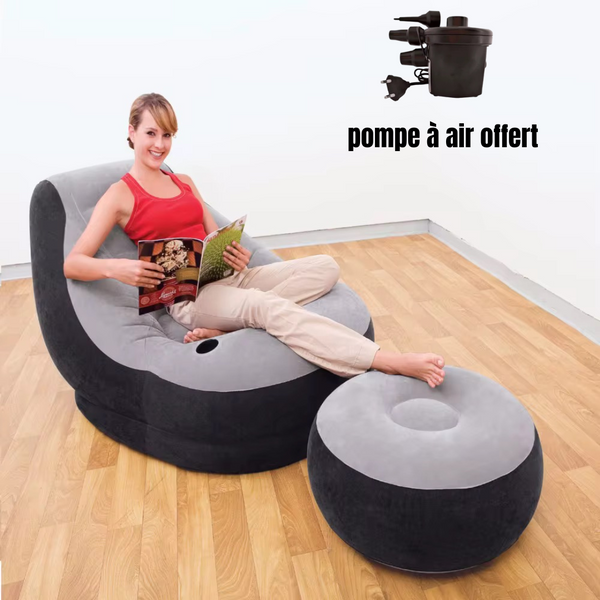 Fauteuil gonflable plus pompe à offert