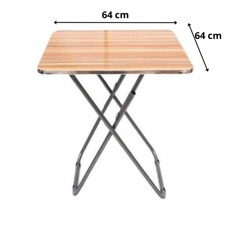 Table pliable en bois et métal 64 x 64