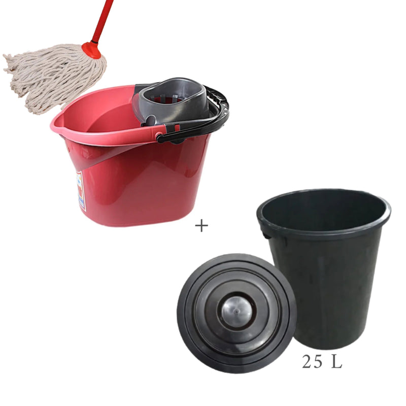 Seau ménage plus poubelle 25 litres