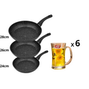 Verre boisson 6 pièces + 3 poêles - Boummarket