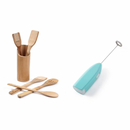 Pack d’un mini batteur, un spatule en bois 5 pièces - Boummarket