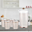 Carafe 2,5L + 4 tasses incassable doré