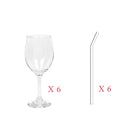 Tasses en verre 6 pièces et 6 pailles - Boummarket