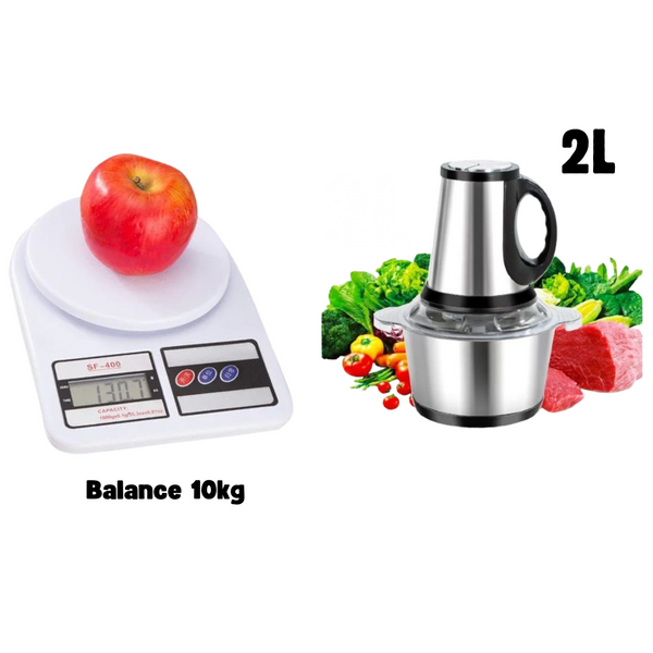 Balance 10kg + hachoir électrique 2L