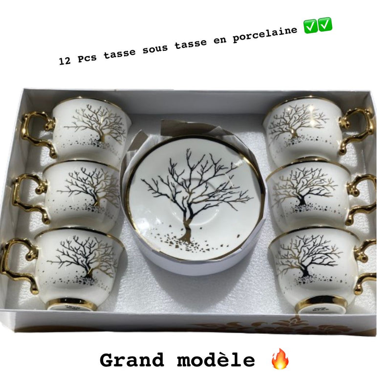 Tasse sous tasse 12 pièces grand modèle