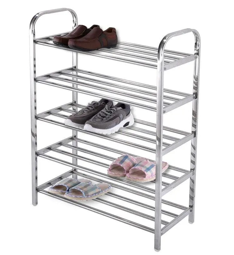 Range chaussure 5 étagère en fer inox 88 x 56 x23 cm