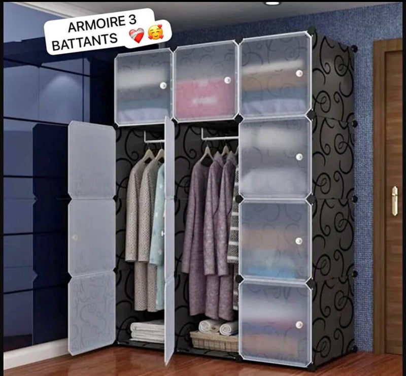 Vente Armoire 3 battants en plastique - Boummarket