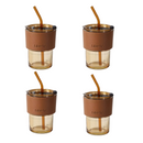 Tasse en verre avec paille 400 ml - Boummarket