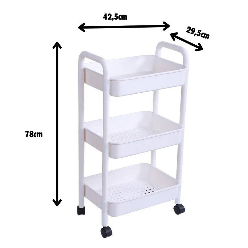 Chariot en plastique dur 42,5x29,5x78cm