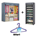 pack armoire3 battants plus range chaussure 9 étagères plus cintres offert - Boummarket