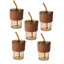 Tasse en verre avec paille 400 ml - Boummarket