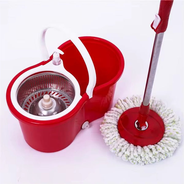 Seau essoreuse avec balais intérieur inox