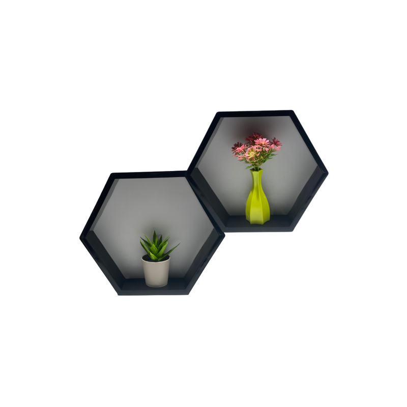 Décoration hexagonale avec pot de fleurs 28cm x 25cm