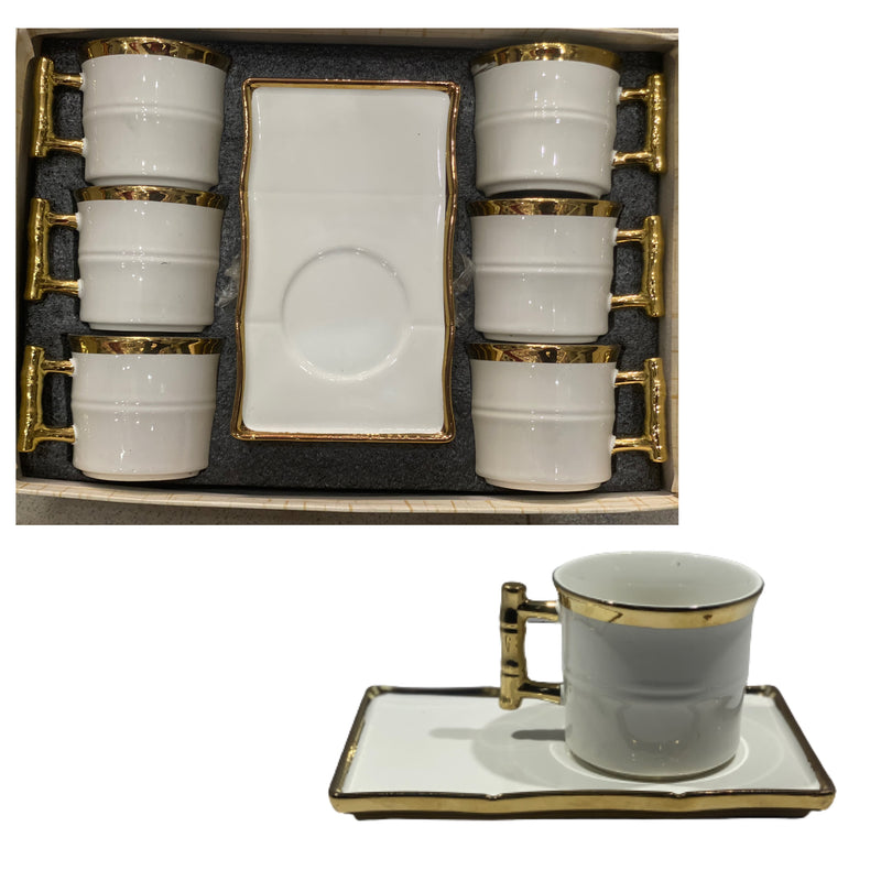 Ensemble tasse et sous tasse en porcelaine 12 pièces