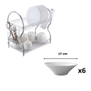 Égouttoir 2 niveaux plus 6 soucoupes incassable 17cm