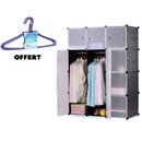 Armoire 3 battants en plastique + 10 cintres offerts - Boummarket