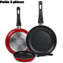 Ensemble 3 poêle 22 cm ; 24 cm ; 28cm anti adhésive - Boummarket