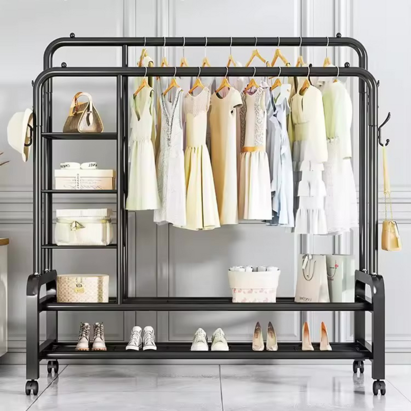 Penderie double barre plus étagère