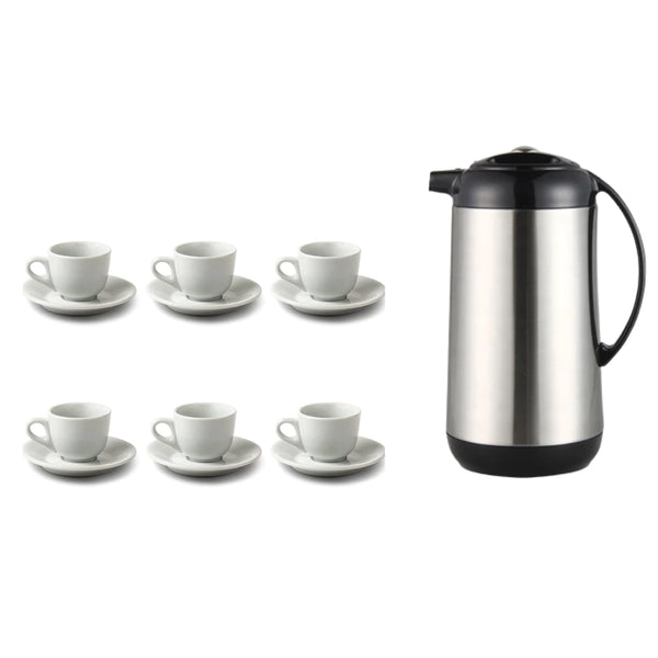 Ensemble tasse sous tasse 6 pièces plus Thermos 1 litres - Boummarket