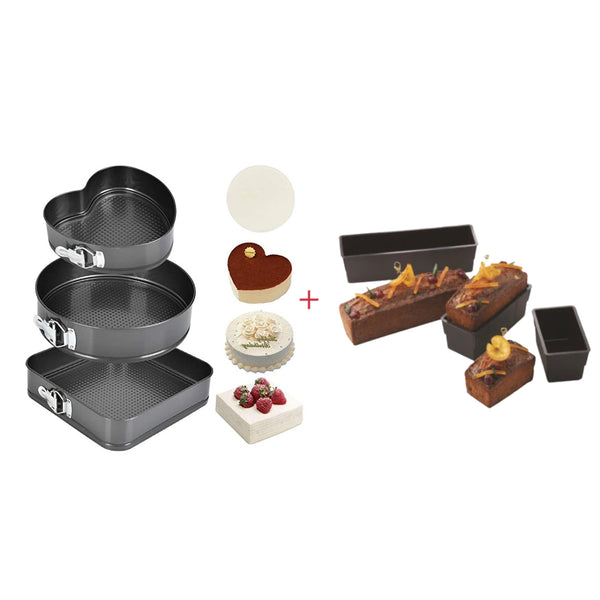 Pack d’un moule à gâteau 3 pièces plus moule rectangulaire - Boummarket