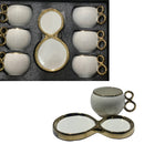 Ensemble tasse sous tasse en porcelaine 12 pièces - Boummarket