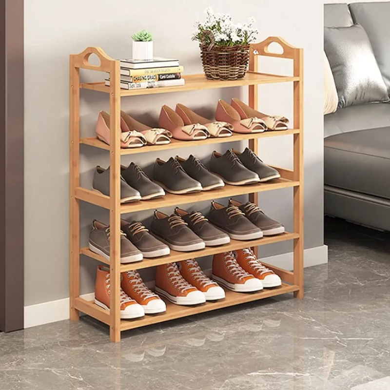 Étagère de rangement en bois 5 niveaux 66x23x80cm - Boummarket