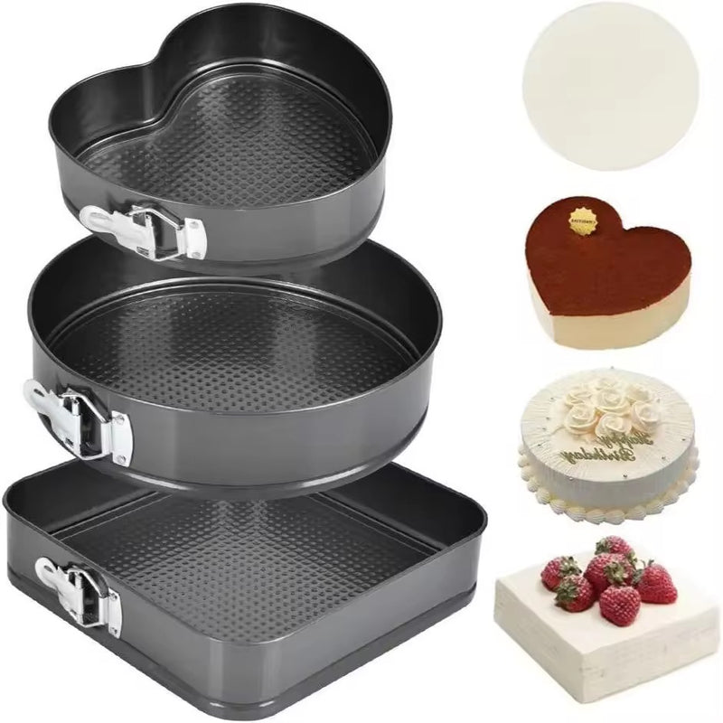 Moule à gâteau 3 pièces ( cœur; carré et rond ) - Boummarket