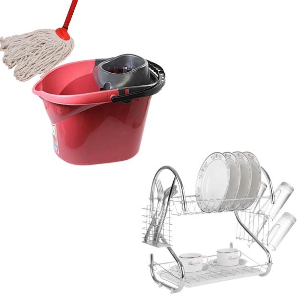 Seau ménage plus égouttoir en inox - Boummarket