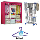 Pack armoire 3 battants housse plus sèche linge plus lot de 10 cintre offert - Boummarket