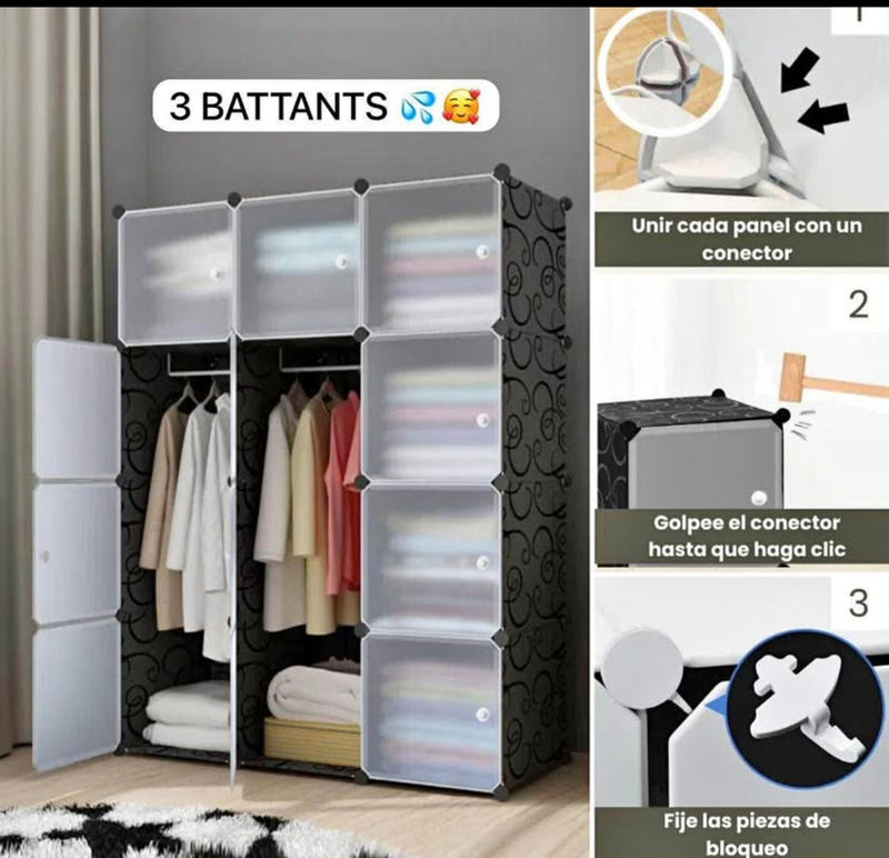 Vente Armoire 3 battants en plastique - Boummarket