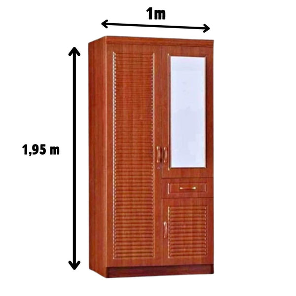 Portes D'armoire En Bois Plein (olive) – 2 Portes Battantes Pour Placard Ou Meuble