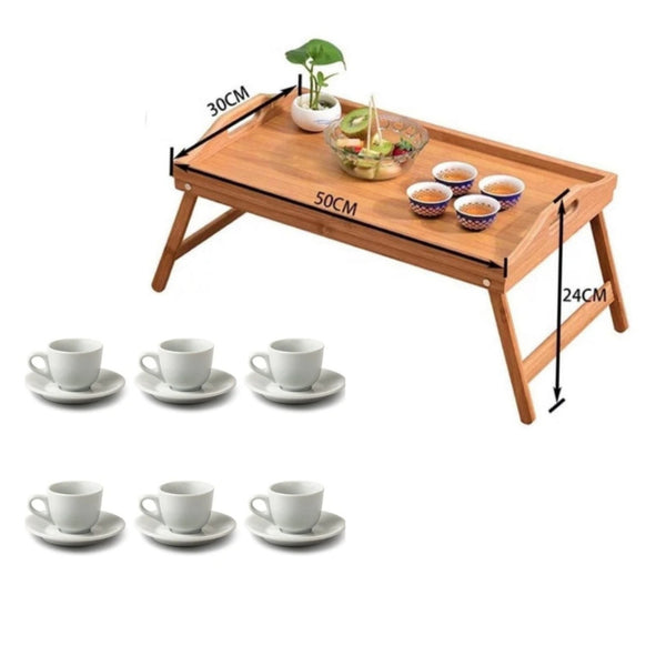 Pack d'un mini table + ensemble 12 pièces tasses sous tasse - Boummarket