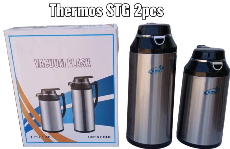 Pack de 2 thermos inox 1L + 1,9 L