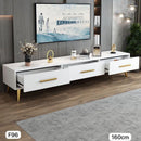Meuble TV Luxe Blanc – Pieds Dorés - Boummarket