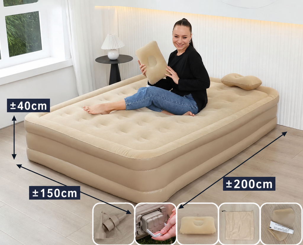 Matelas gonflable 2 places avec pompe intégrée Boummarket