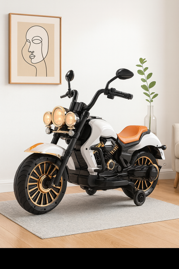 Moto électrique pour enfants – Design Harley 12V | Siège confort + roues stabilisatrices, livraison gratuite à dakar.