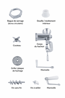 Hachoir manuel en alliage d’aluminium – Taille 12 - Boummarket