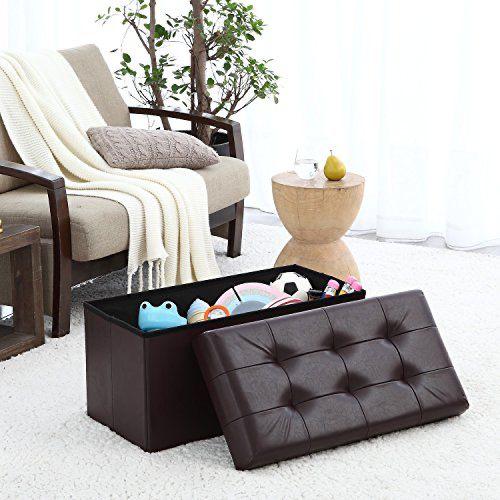 Pouf de rangement de 2 places