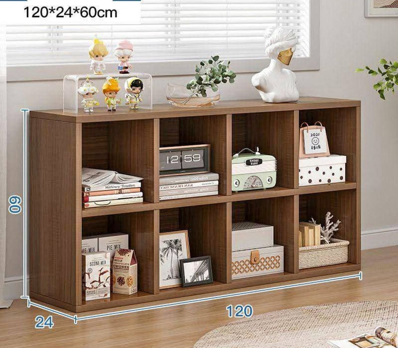 Meuble de rangement en bois 120×24×60 cm – Bibliothèque moderne à 6 compartiments.