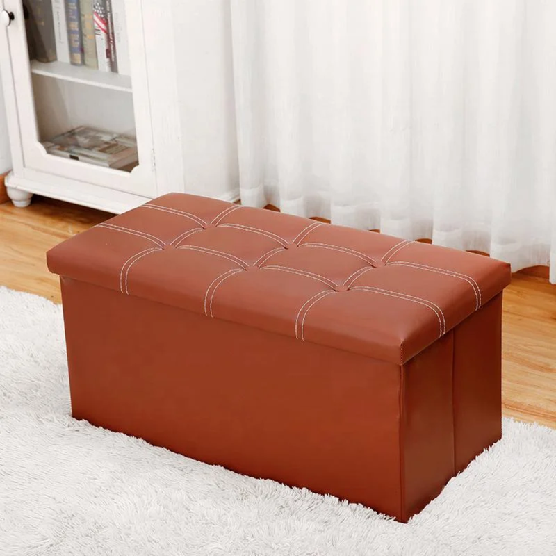 Pouf de rangement de 2 places