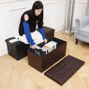 Pouf de rangement de 2 places